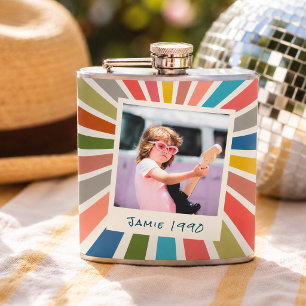 Fun Retro Custom Birthday Vintage Photo Hip Flask