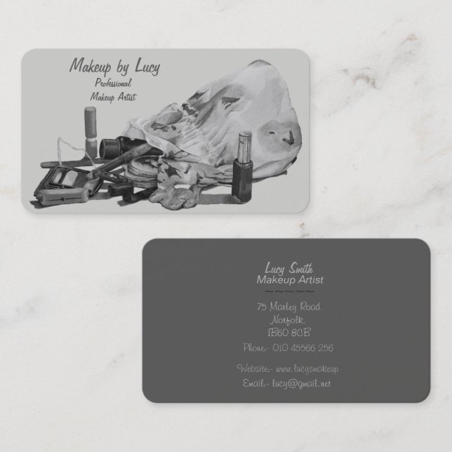 fun retro design for beauticans and make-up artist business card (Front/Back)