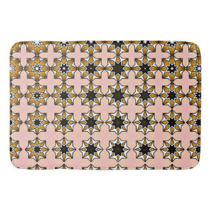 Fun retro design gradient colours bath mat