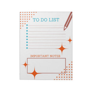 Fun Retro Design To Do List; Bulletpoint, Lists  Notepad