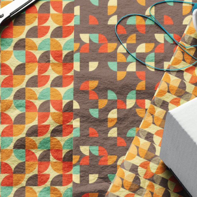 Fun Retro Designs Groovy 70s Wrapping Paper Sheet (Creator Uploaded)