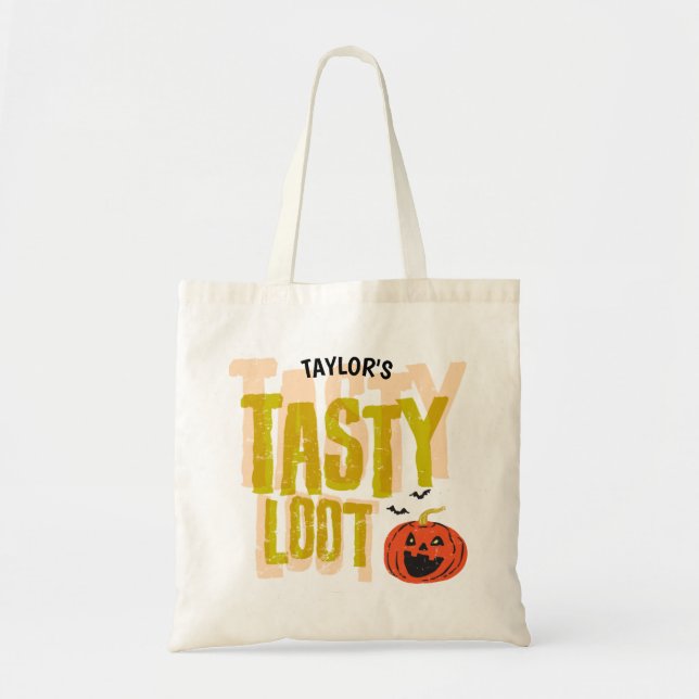 Fun Retro Distressed Tasty Loot  Tote Bag (Front)