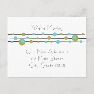 Fun Retro Dots Announcement Postcard
