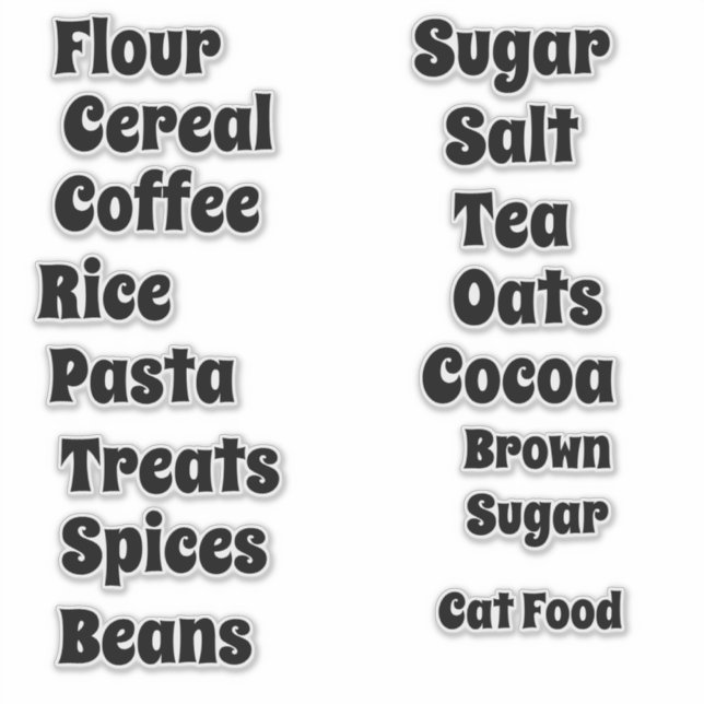 Fun Retro Font Customisable Pantry Vinyl (Front)