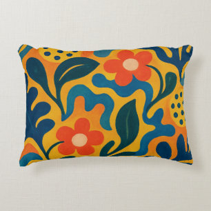 Fun Retro Garden Collage Pattern Motif Decorative Cushion