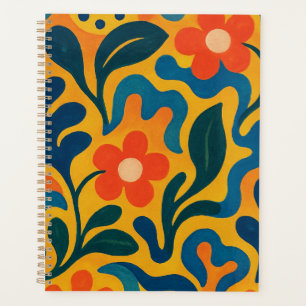 Fun Retro Garden Collage Pattern Motif Planner