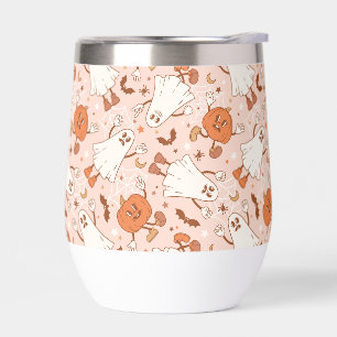Fun Retro Ghost & Jack-O-Lantern Pattern