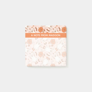 Fun Retro Ghost & Jack-O-Lantern Pattern Post-it Notes