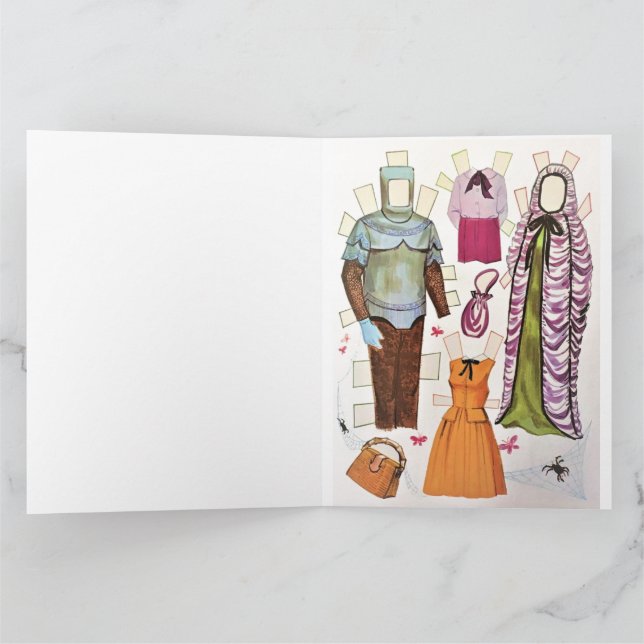 Fun Retro Halloween🦇 Reproduction Paper Doll Card (Inside)