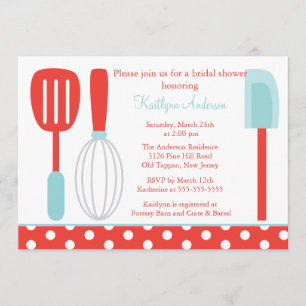 Fun Retro Kitchen Bridal Shower Invitation