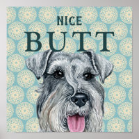 Fun Retro Mittelschnauzer Bathroom Wallpaper Joke