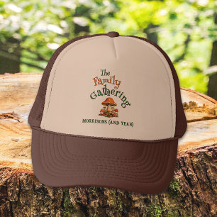Fun Retro Mushrooms Personalizeable Family Reunion Trucker Hat