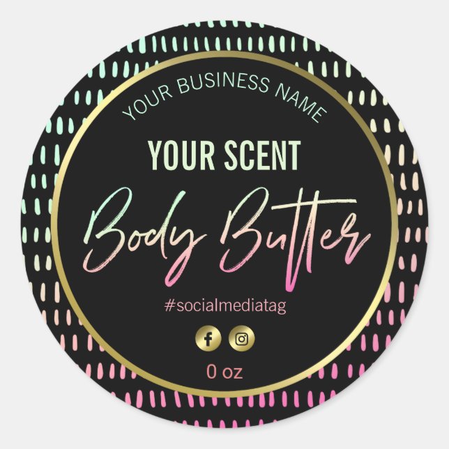 Fun Retro Pattern Body Butter Labels (Front)