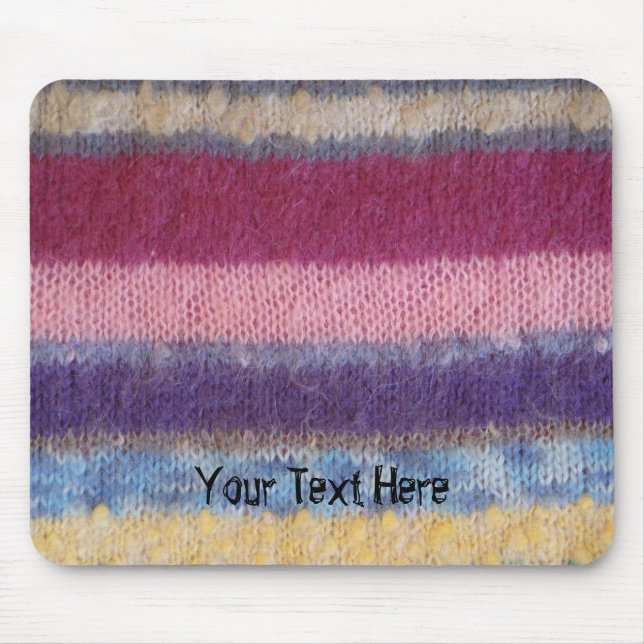 fun retro pattern colorful knitted stripes mouse mat (Front)