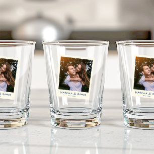 Fun Retro Photo Frame Wedding Engagement Party Shot Glass