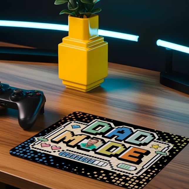 Fun Retro Pixel Level Up Dad Gamer Player  Mouse Mat (Fun Retro Pixel Level Up Dad Gamer Player Mouse Pad)