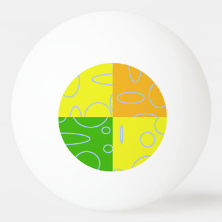 Fun Retro Quad Yellow Green Orange Geometric  Ping Pong Ball