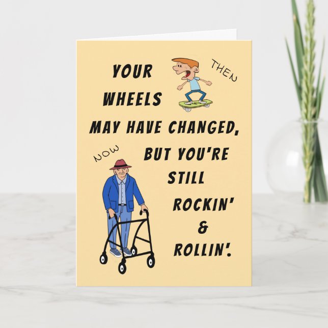 Fun Retro Senior Moment Happy Birthday Card        (Front)