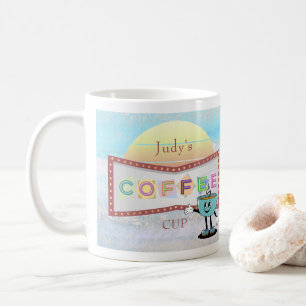 Fun Retro Sign Personalised Coffee Cup