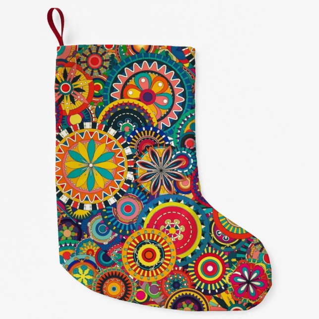 Fun Retro Small Christmas Stocking (Front)