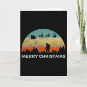 Fun Retro Style Big Foot Merry Christmas Yeti Card