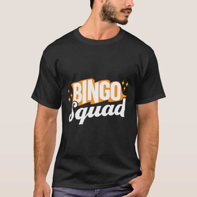 Fun Retro Style Bingo Squad For Bingo Night Player T-Shirt (Front)