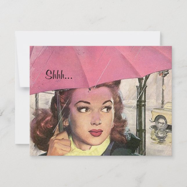 Fun Retro Surprise Bridal Shower Party Invitations (Front)