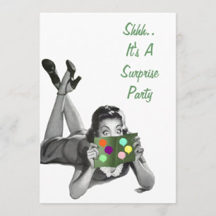 Fun Retro Surprise Party Announcements Invitations