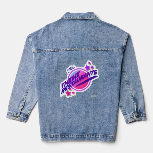Fun Retro Theme Restaurant Parody Logo Denim Jacket (Back)