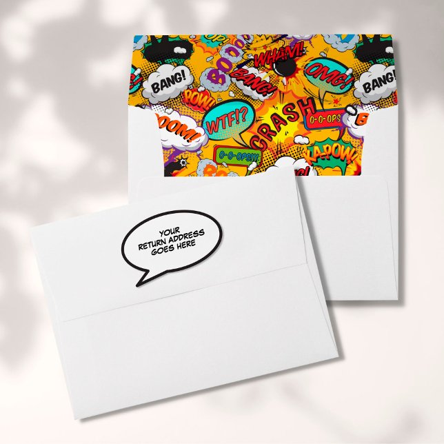 Fun Retro Typographic Comic Book Pop Art  Envelope (Creator Uploaded)