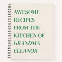 Fun Retro Typography Kelly Green Grandma Recipe