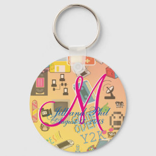 Fun Retro Video Gamer 🎮 Nerd Alert Key Ring