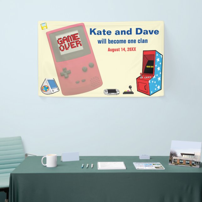 Fun Retro Video Gamer 🎮 Wedding  Banner (Tradeshow)