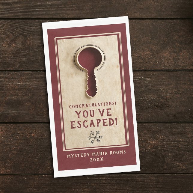 Fun Retro Vintage Escape Room Mystery Paper Napkin (Creator Uploaded)