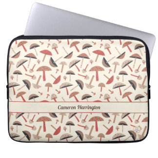 Fun Retro Vintage-Inspired Personalised Mushroom Laptop Sleeve