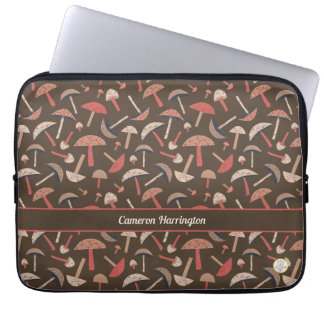 Fun Retro Vintage-Inspired Personalised Mushroom Laptop Sleeve