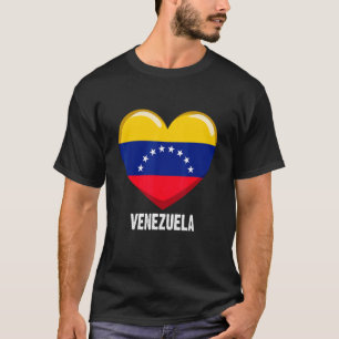 Fun Retro Vintage Patriotic Heart Venezuela Flag T-Shirt