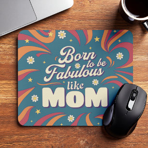 Fun Retro Vintage Psychedelic Mum Quote Typography Mouse Mat