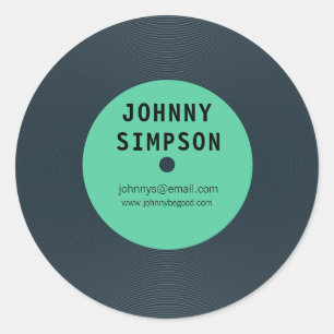 Fun Retro Vinyl LP Record Text Template Sticker
