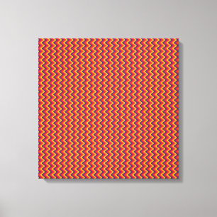 Fun Retro Zigzag Wrapped Canvas
