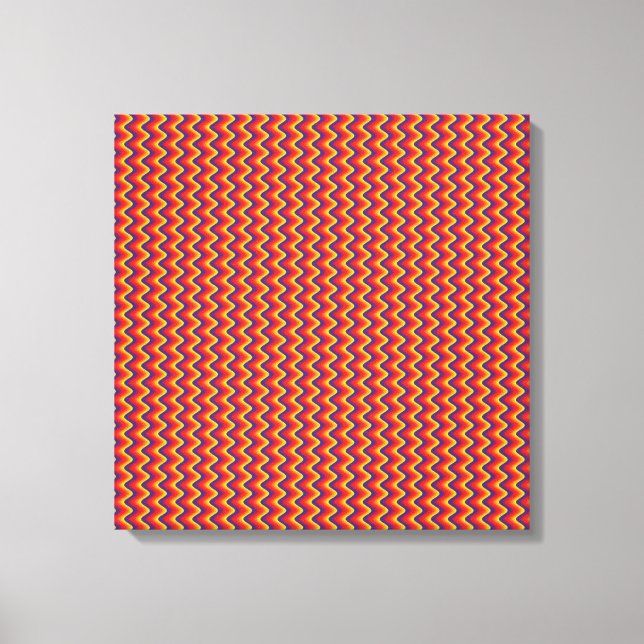 Fun Retro Zigzag Wrapped Canvas (Front)