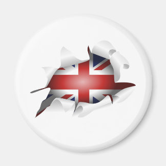 Fun Ripped Hole With Union jack Flag Magnet