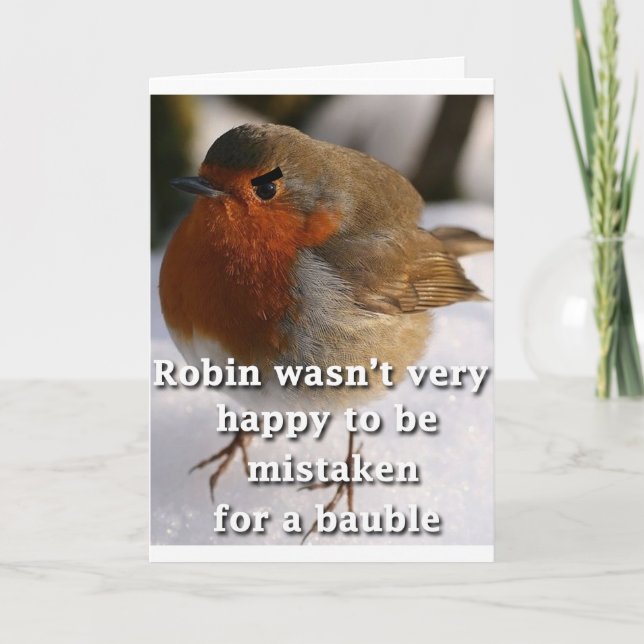 Fun Robin Christmas Card (Front)