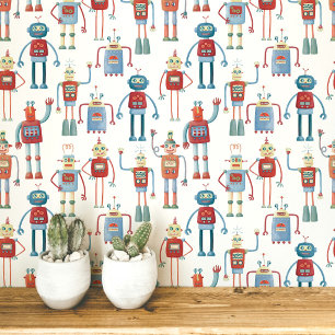 Fun Robot Pattern Wallpaper