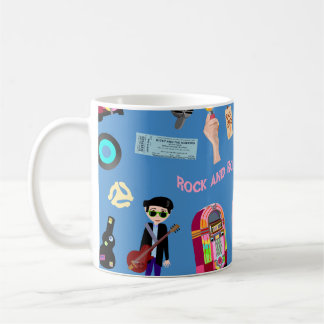 Fun Rock and Roll Oldies Cartoon Cute Pattern Coffee Mug