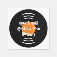 Fun Rock & Roll theme Birthday party napkins