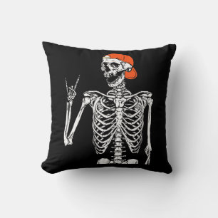 Fun Rocker Skeleton Hand Rock On Costume Halloween Cushion