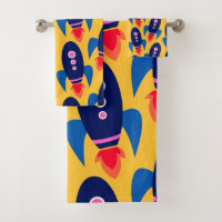 Fun Rocket Spaceship Astronaut Pattern in Yellow