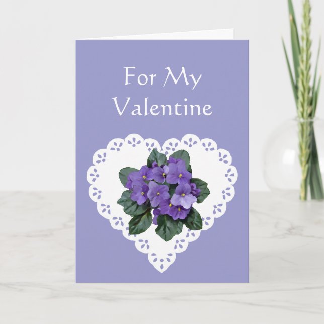Fun Romantic Violet Flower Valentine Humour Holiday Card (Front)