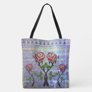 Fun Rose Jeans Look  Tote Bag